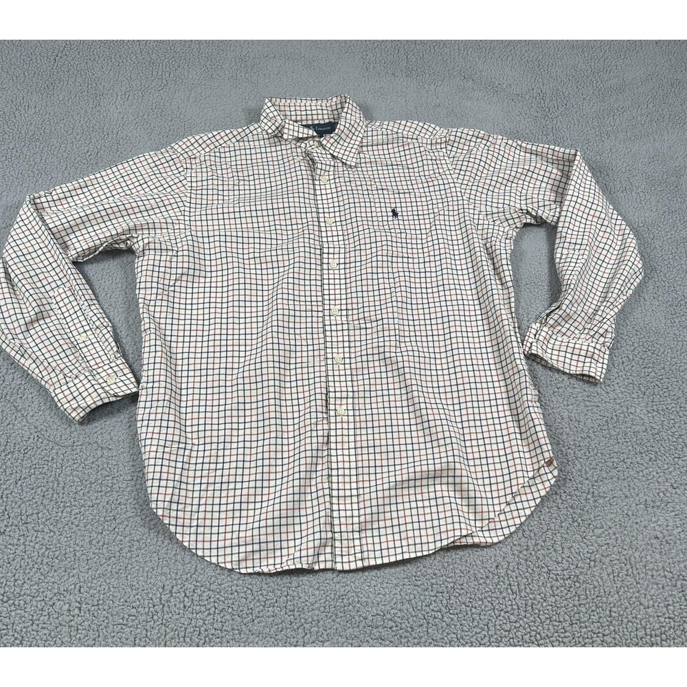 Ralph Lauren Shirt Mens Large White Check Classic Fit Button Down Cotton